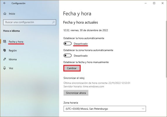 Cómo cambiar fecha y hora en Windows 10 - WinNotas
