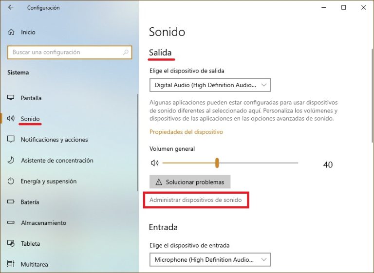 Cómo activar o desactivar el dispositivo de salida de sonido en Windows ...